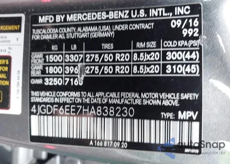 2017 Mercedes-Benz Gls 450 4Matic из США, поврежденный, VIN 4JGDF6EE7HA838230